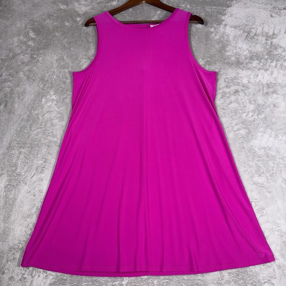 Chaus Dresses & Skirts - Chaus Womens Sleeveless Fit Flare Short Dress Size XL Hot Pink Spring Beach Chic